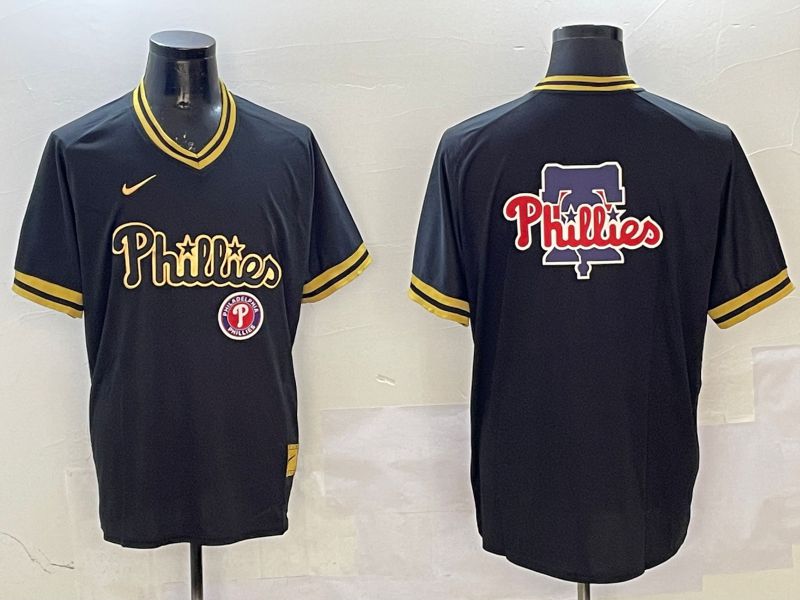 Men Philadelphia Phillies Blank Black Gold Game 2025 Nike MLB Jersey style 6->philadelphia phillies->MLB Jersey